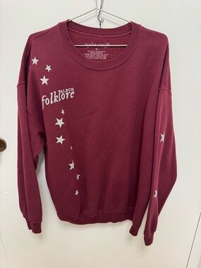 Taylor Swift Maroon "folklore" Album Sweatshirt with White Star Graphics
